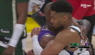 Giannis stops LeBron twice in the final minute as the Bucks rally to beat the Lakers 105-101