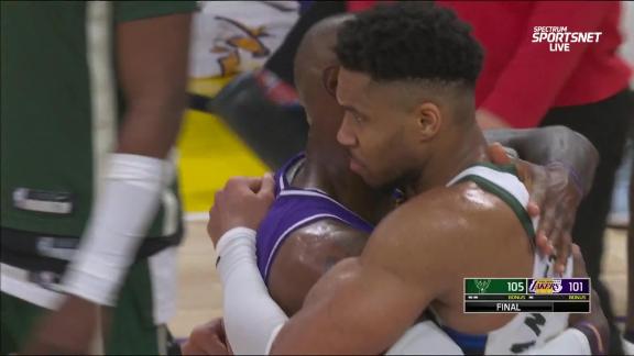Giannis stops LeBron twice in the final minute as the Bucks rally to beat the Lakers 105-101