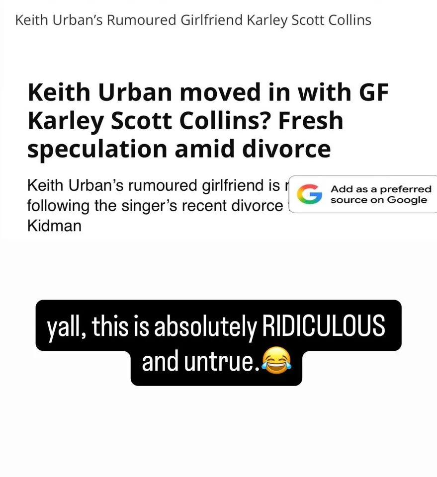 Karley Scott Collins/Instagram Karley Scott Collins responds to Keith Urban dating rumors