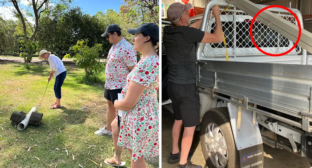 Aussie family's surprise discovery during backyard golf tournament: 'We freaked out'
