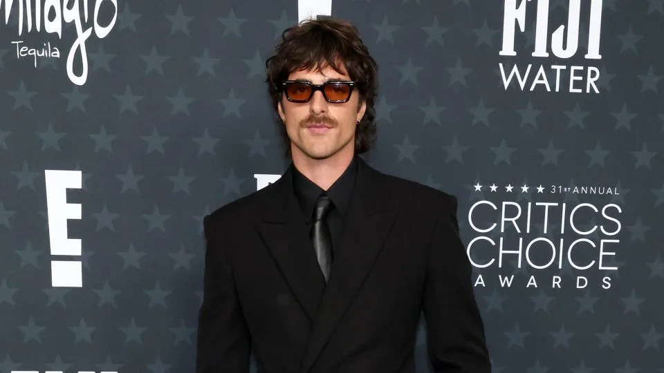 Jacob Elordi arrived in an all-black Bottega Veneta ensemble with shades. - Frazer Harrison/Getty Images