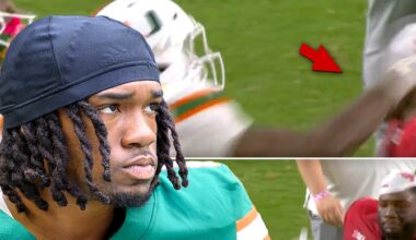 Miami Player Mark Fletcher Jr. Throws Hands at Indiana Opponent After CFP Title Loss