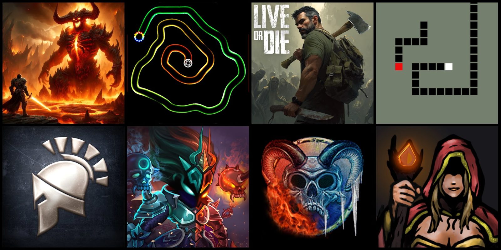 A collage of images of a man holding an ax