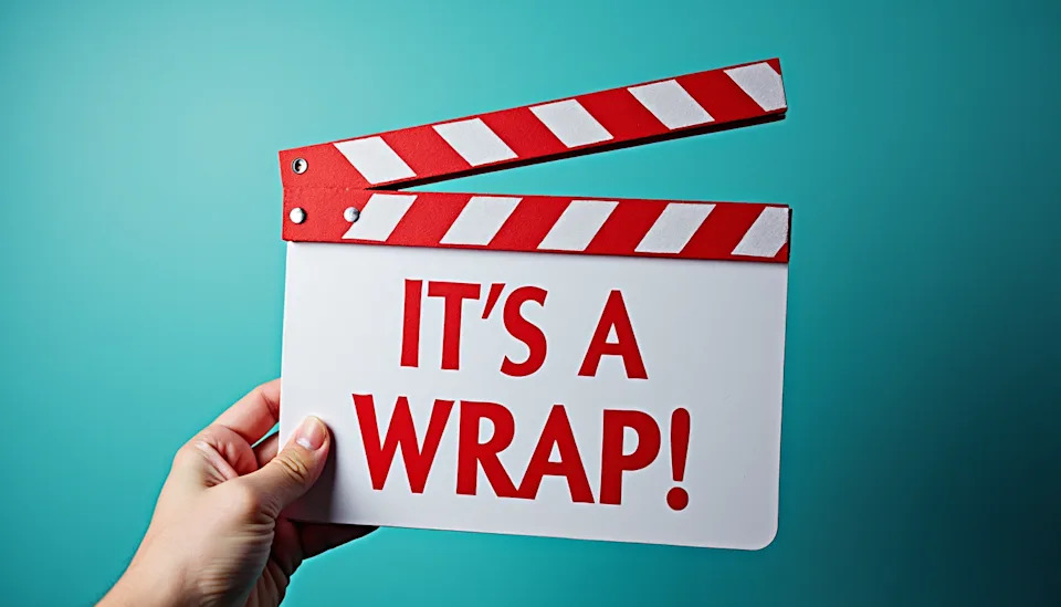 it's a wrap on clapperboard