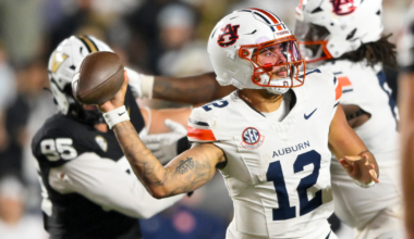 Oct 25, 2025; Tempe, Arizona, USA; Arizona State Sun Devils quarterback Sam Leavitt (10) against the Houston Cougars at Mountain America Stadium. Mandatory Credit: Mark J. Rebilas-Imagn Images