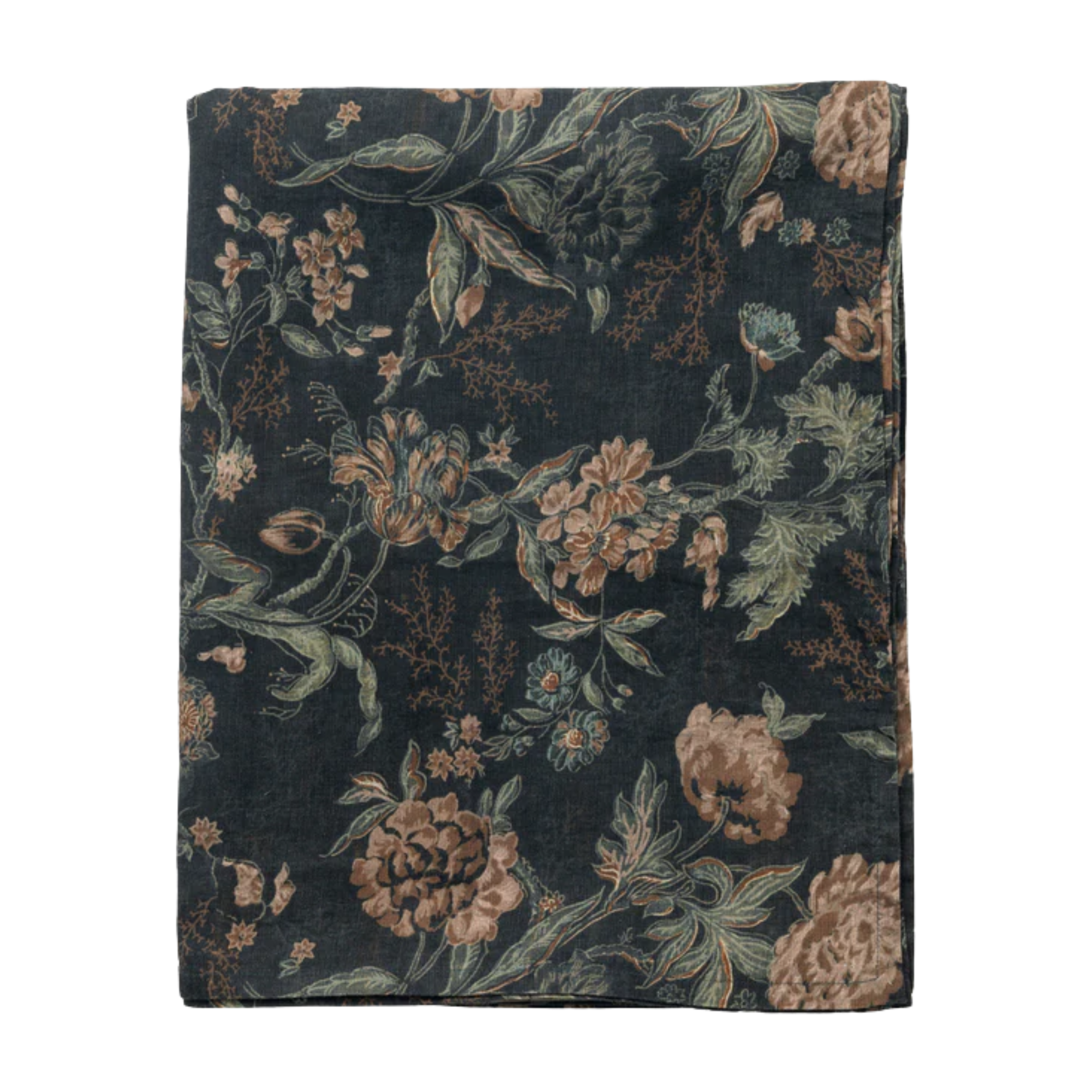a floral tablecloth