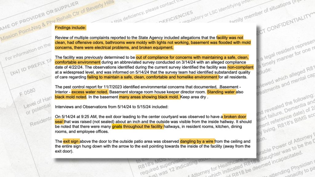 A screenshot of the report