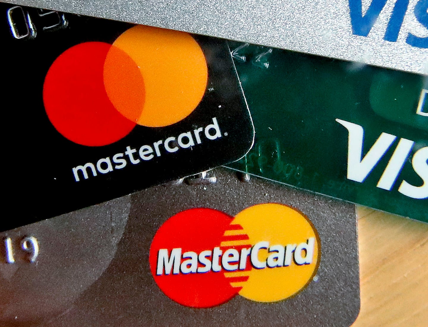 Mastercard and Visa credit cards.