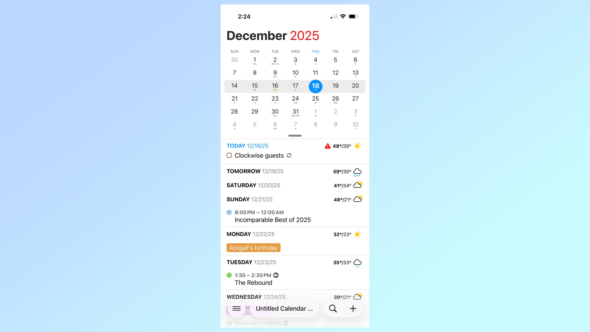Fantastical for iPhone