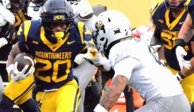 WVU Football RB Diore Hubbard against Colorado