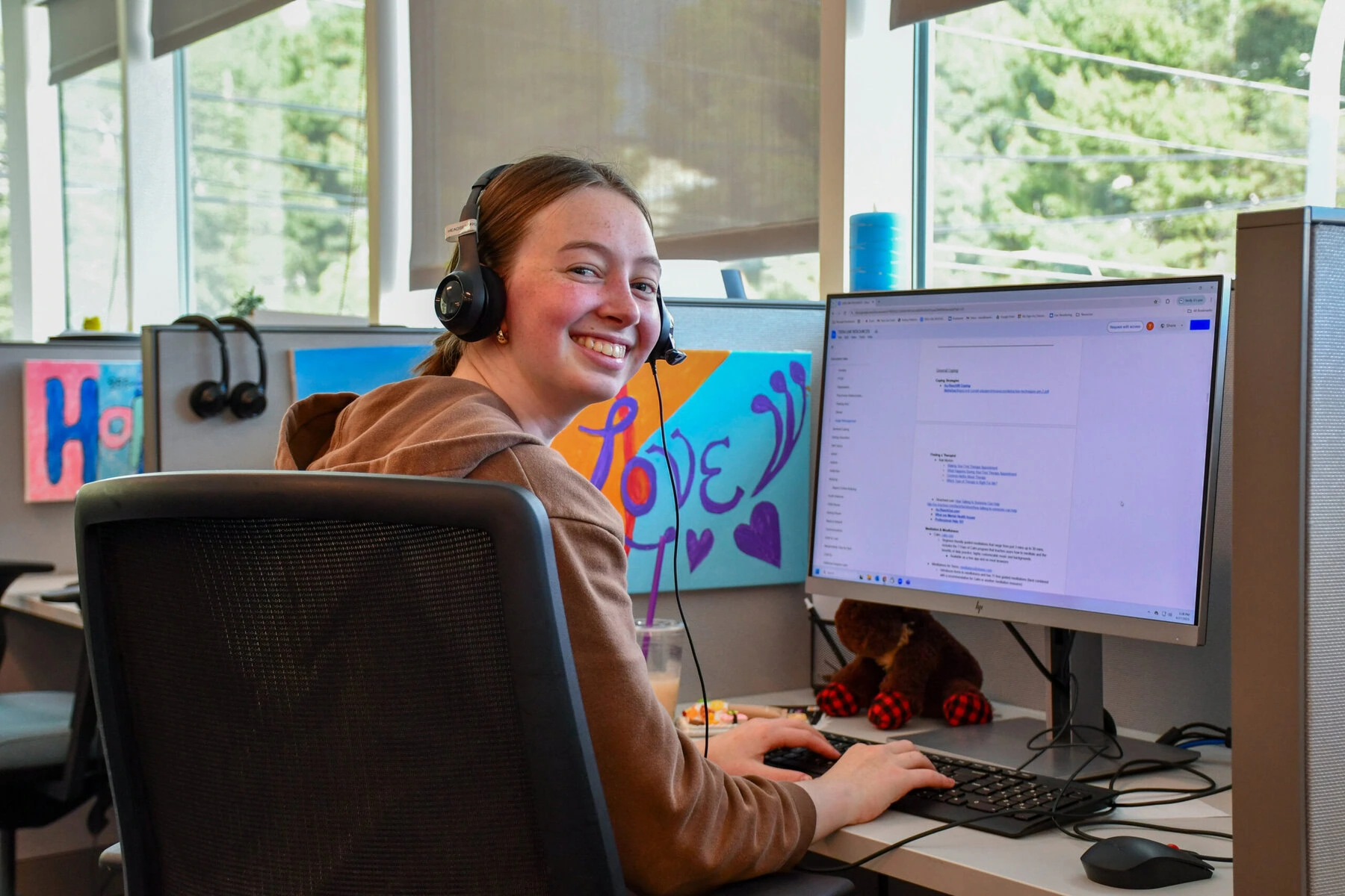 A Teen Line volunteer