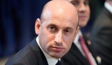 FILE - United States Homeland Security Advisor Stephen Miller reacts on the sidelines of the ASEAN ...