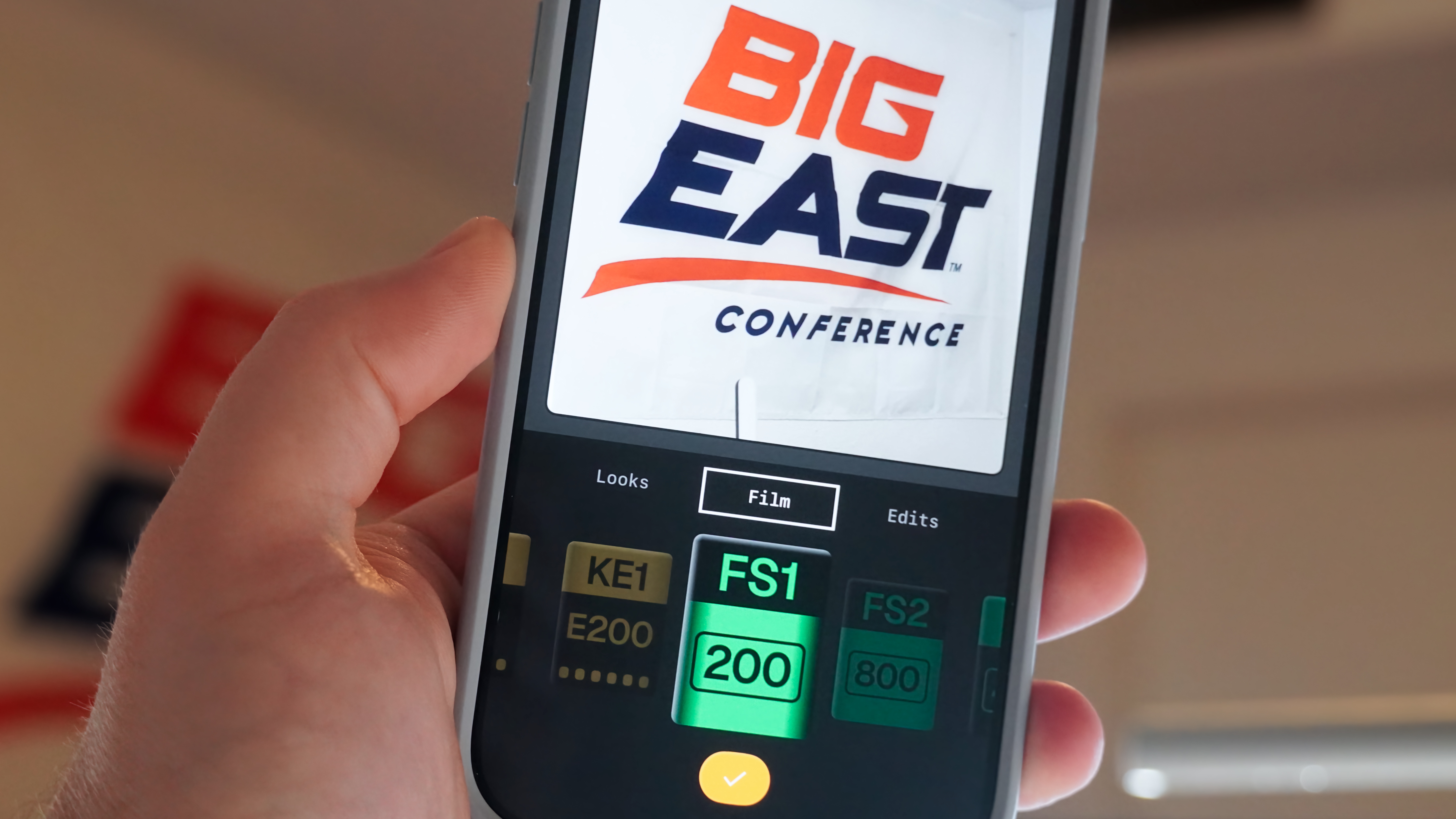 The Snapseed app for iOS on an iPhone Air.