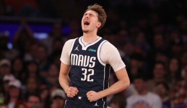 Dallas Mavericks' Cooper Flagg yells during the first half of an NBA basketball game against the New York Knicks, Monday, Jan. 19, 2026, in New York. (AP Photo/Pamela Smith)