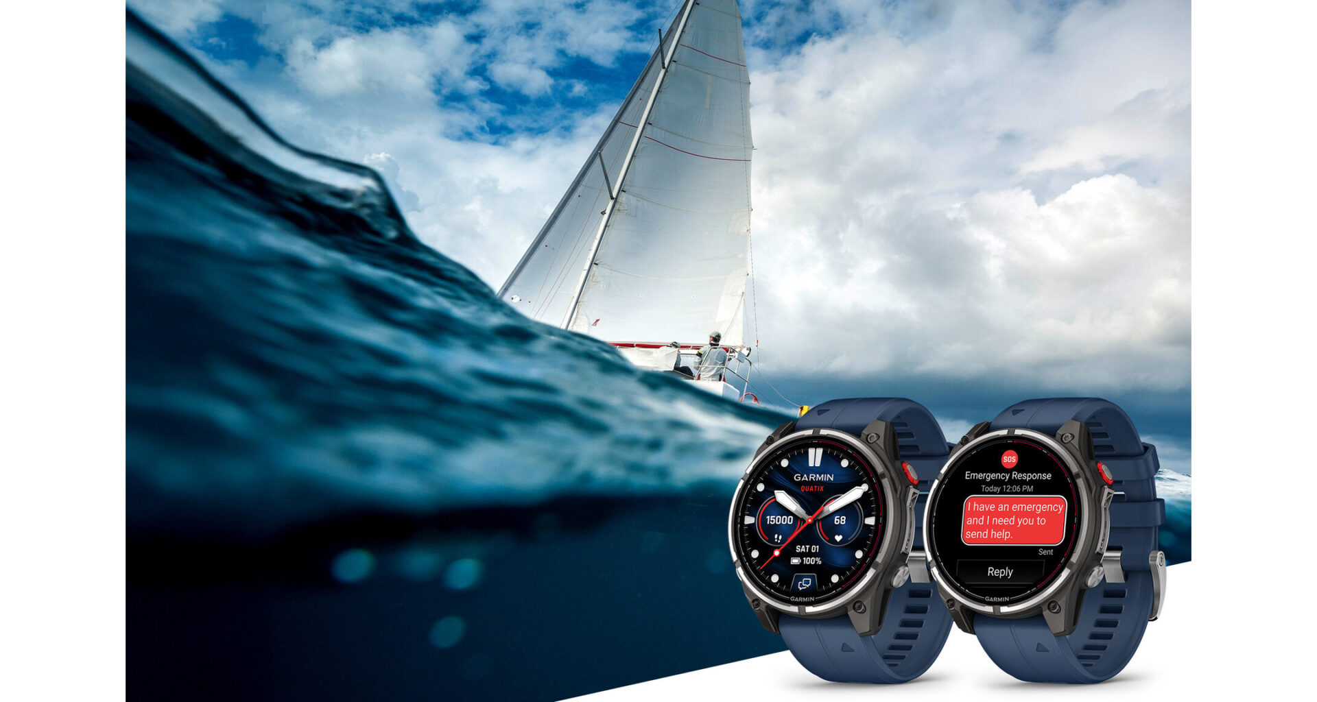 Stay connected on the water with quatix 8 Pro nautical smartwatch from Garmin, featuring inReach technology