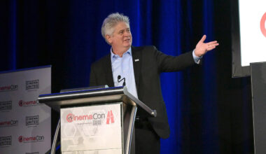 Michael O’Leary, President and CEO, Cinema United speaks onstage at the Globally Speaking: Different Perspectives, One Common Goal panel at Caesars Palace during CinemaCon, the official convention of Cinema United, on March 31, 2025, in Las Vegas, Nevada.