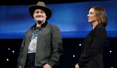 Lucasfilm and Disney announced that "Clone Wars" creator Dave Filoni (L) will step into the role Kathleen Kennedy (R) is vacating from the "Star Wars" franchise. (Christopher Jue / Getty Images )