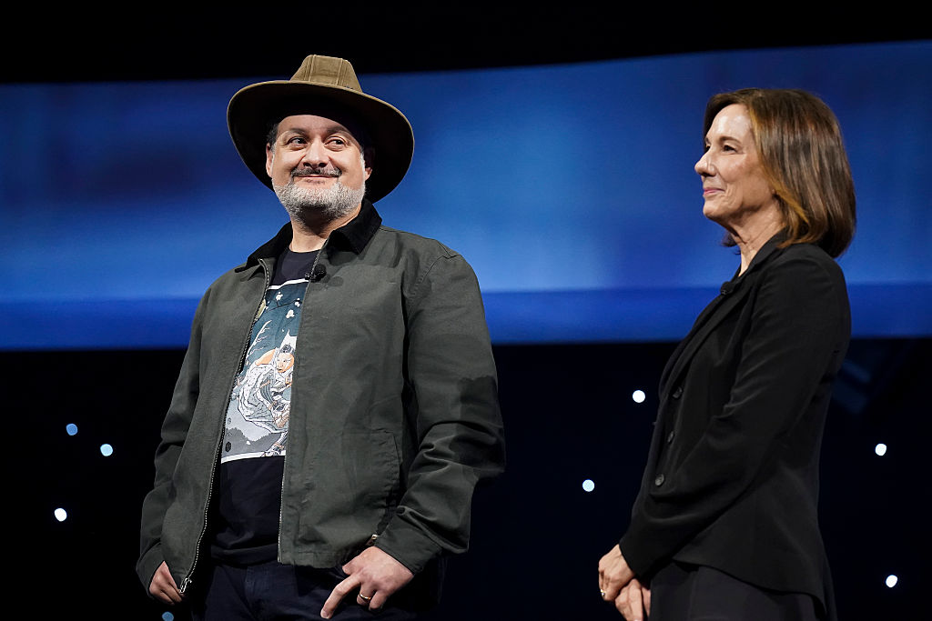 Lucasfilm and Disney announced that "Clone Wars" creator Dave Filoni (L) will step into the role Kathleen Kennedy (R) is vacating from the "Star Wars" franchise. (Christopher Jue / Getty Images )