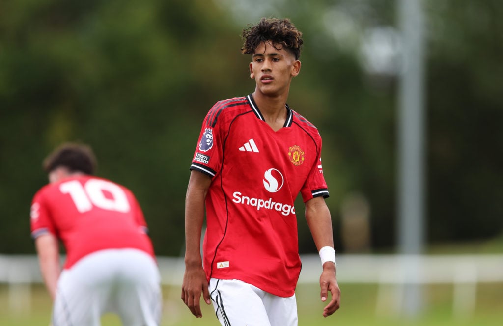 JJ Gabriel of Manchester United during the U18's Premier League match.