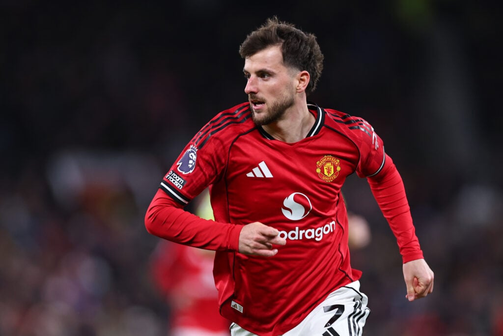 Mason Mount during the Premier League match between Manchester United and Newcastle United at Old Trafford in 2025 in Manchester, England.