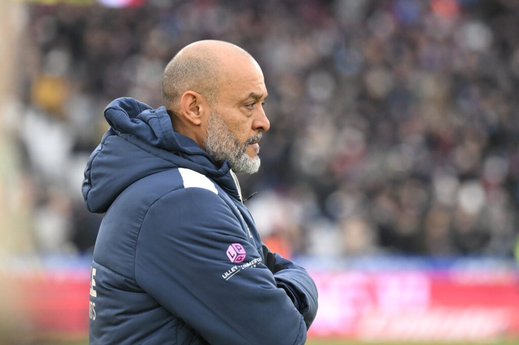 Nuno Espirito Santo watches on during West Ham's FA Cup game against QPR.