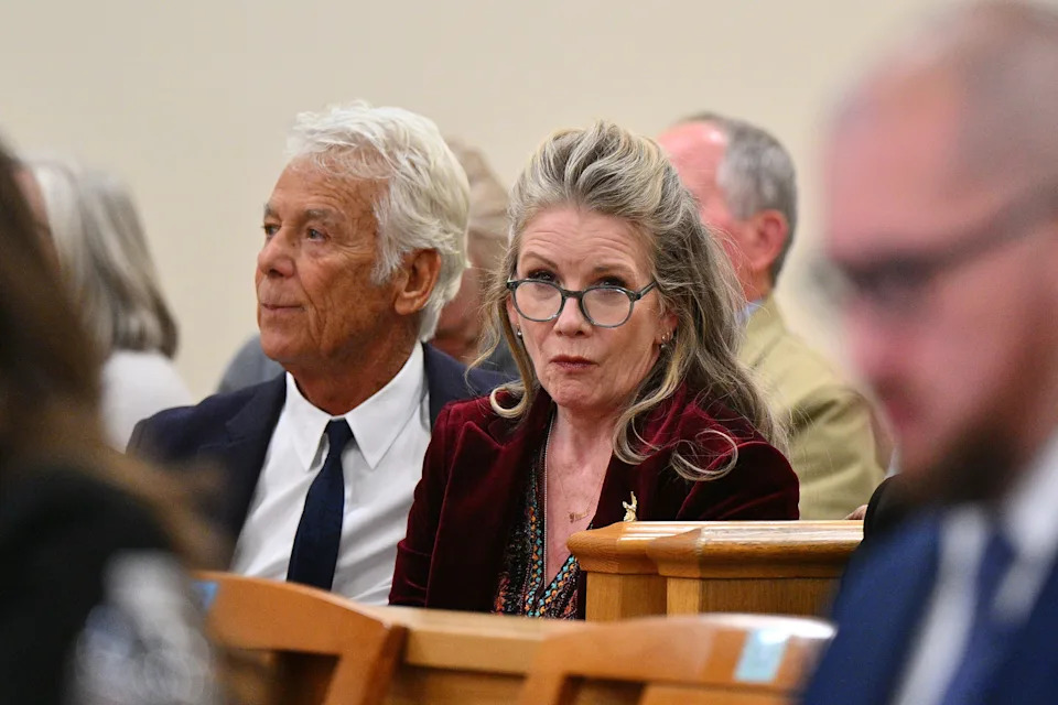 Melissa Gilbert, wife of director and actor Timothy Busfield, attends his detention hearing at the Bernalillo County Courthouse in Albuquerque on Jan. 20.