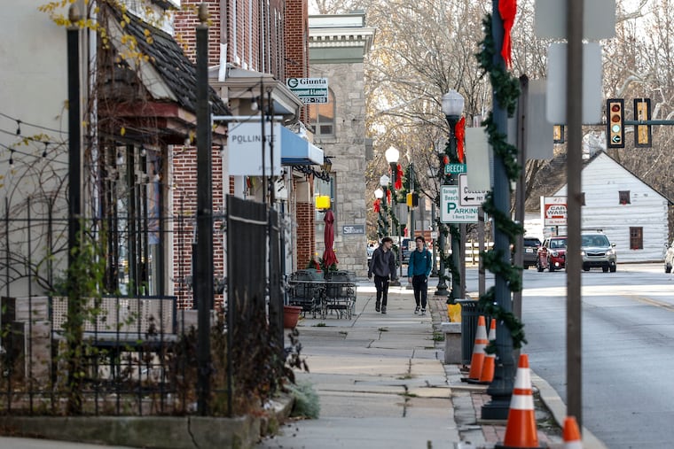 Downingtown's downtown is photographed on Monday, Nov. 24, 2025.