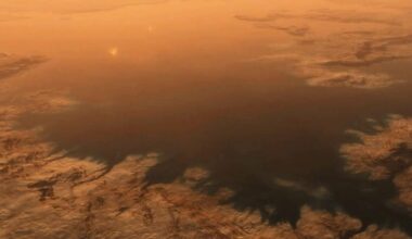 Here Is An Artist's Impression Of Ligeia Mare, At Titan's North Pole