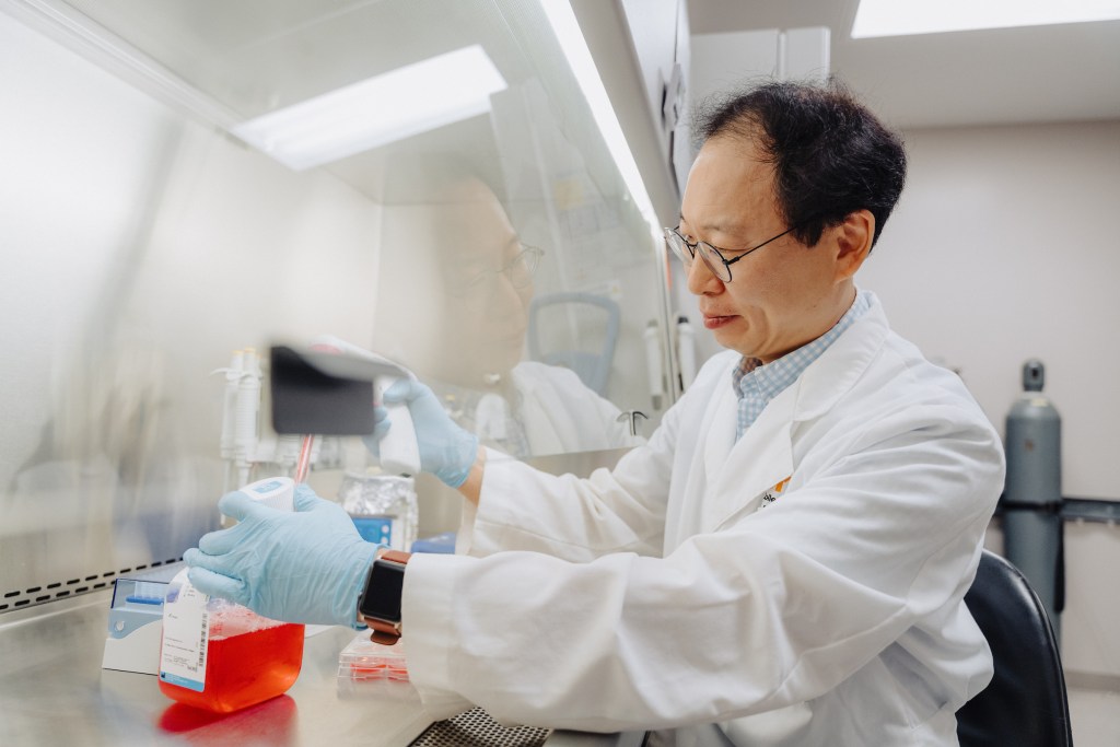 Photo of researcher in lab