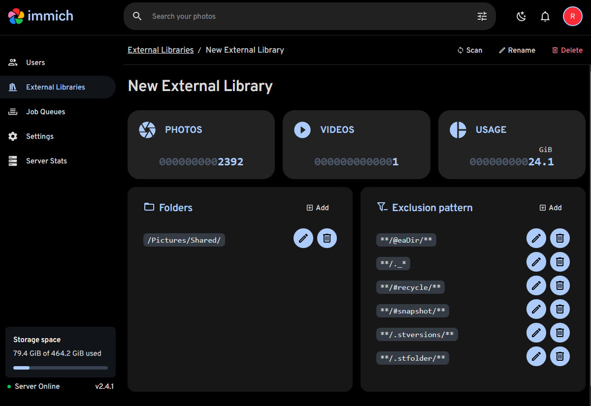 Immich Library Stats Immich Library Stats