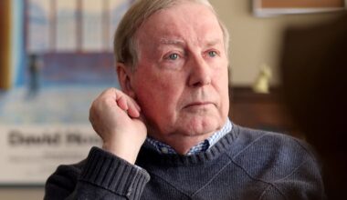 Ray Didinger pauses as he talks about his play Tommy and Me during an interview in his home Monday, Jan. 20, 2025, in Philadelphia.