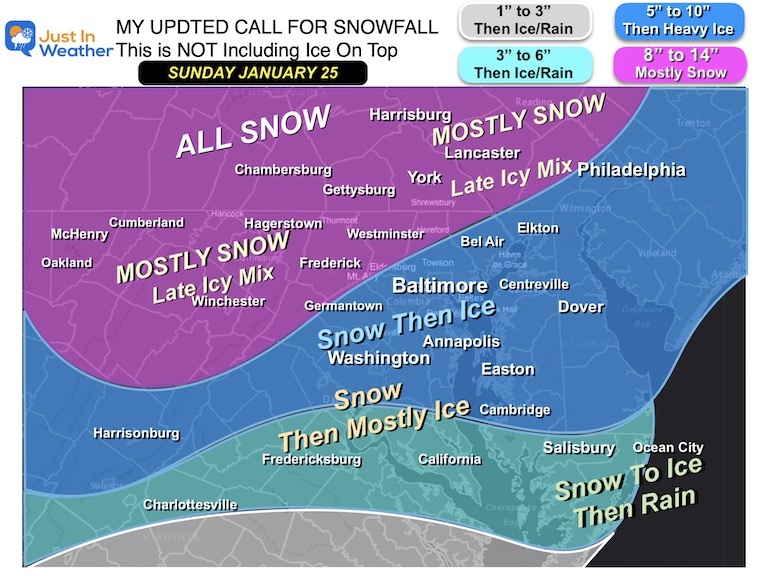 January 23 winter storm my call snowfall update