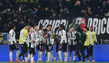 BOLOGNA, ITALY - DECEMBER 14: Juan Cabal of Juventus celebrates scoring his team