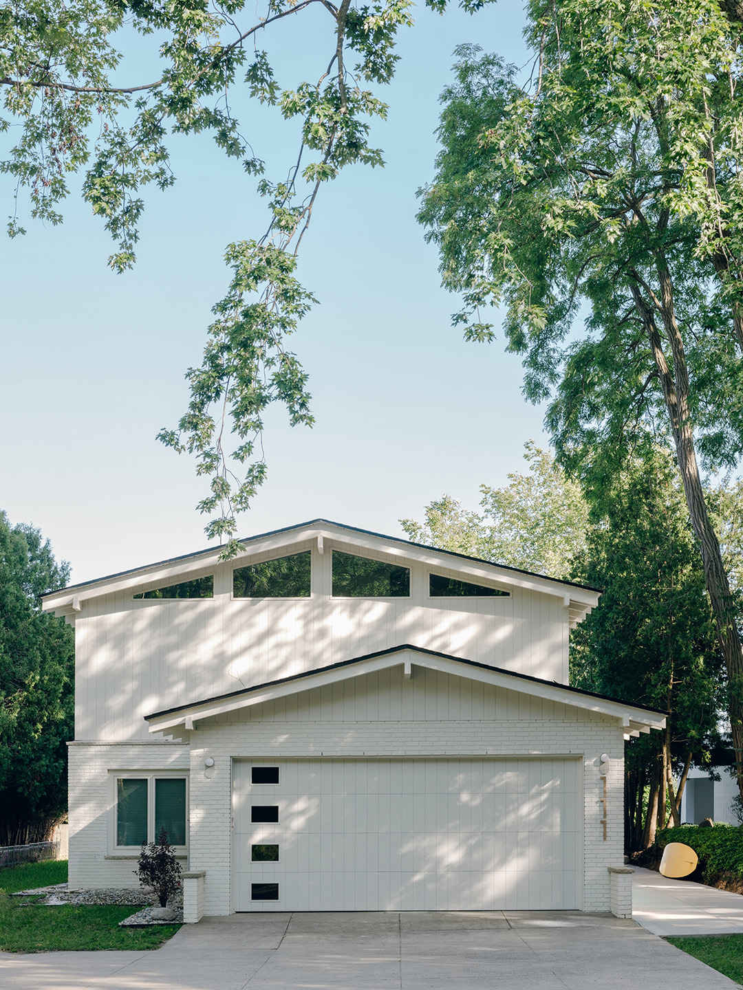 white modern house exterior