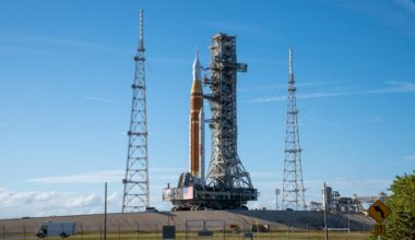 This image shows NASA’s SLS (Space Launch System) and Orion spacecraft rolling out of the Vehicle Assembly Building at NASA’s Kennedy Space Center. NASA's massive Crawler-Transporter, upgraded for the Artemis program, carries the powerful SLS rocket and Orion spacecraft on the Mobile Launcher from the Vehicle Assembly Building to Launch Pad 39B at Kennedy Space Center in preparation for the Artemis II mission.