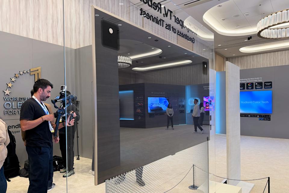 LG's 2026 Wallpaper OLED TV from the rear