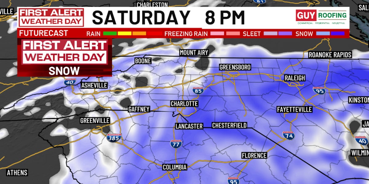 Snow totals increase across Charlotte region with extreme cold to follow: Latest forecast