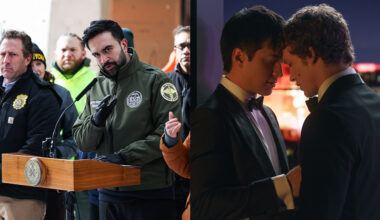 New York City Mayor Zohran Mamdani and Hudson Williams and Connor Storrie