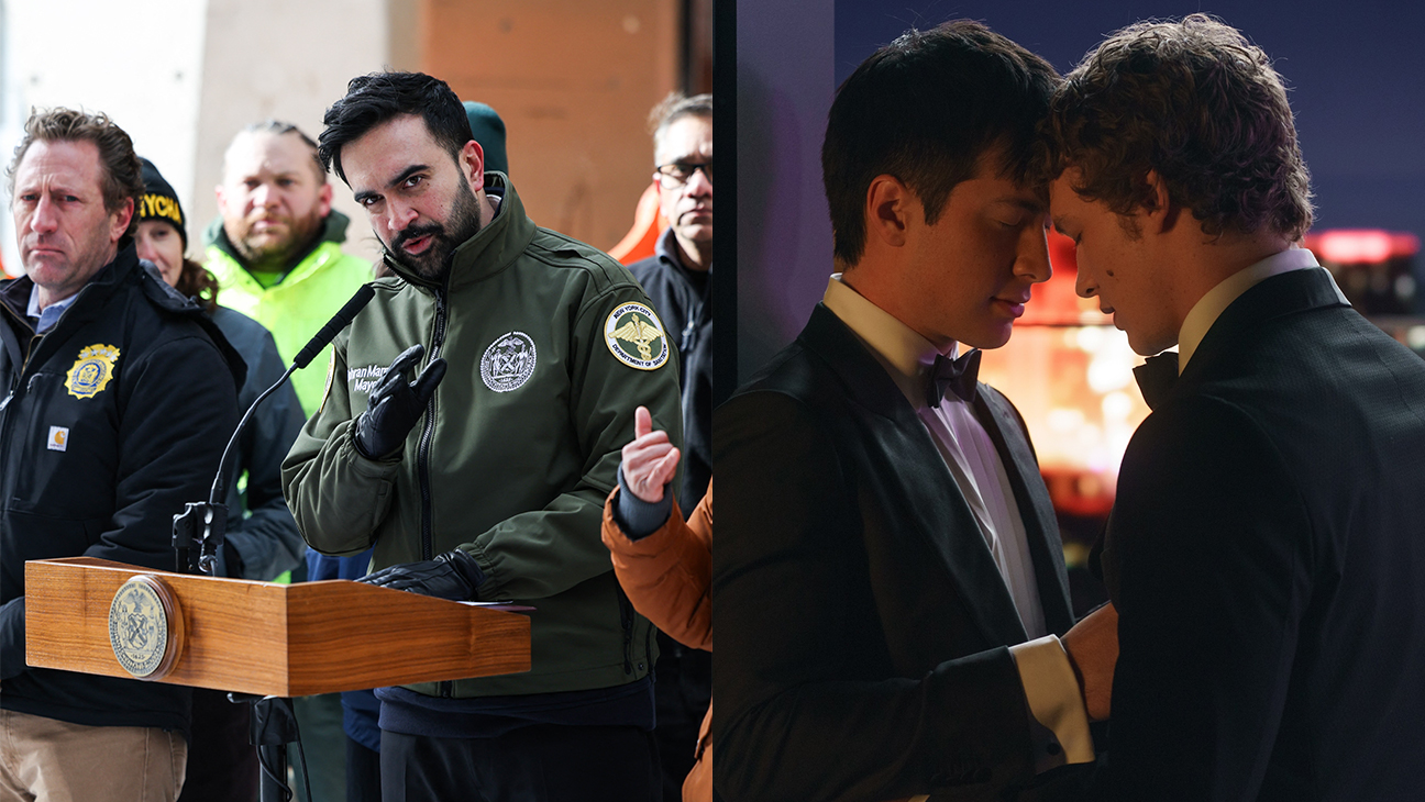 New York City Mayor Zohran Mamdani and Hudson Williams and Connor Storrie