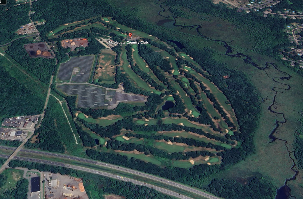 Aerial view of a golf course