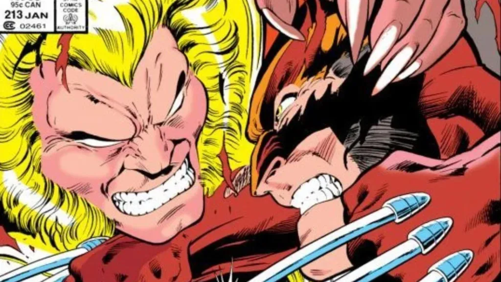 Wolverine and Sabretooth fighting it out