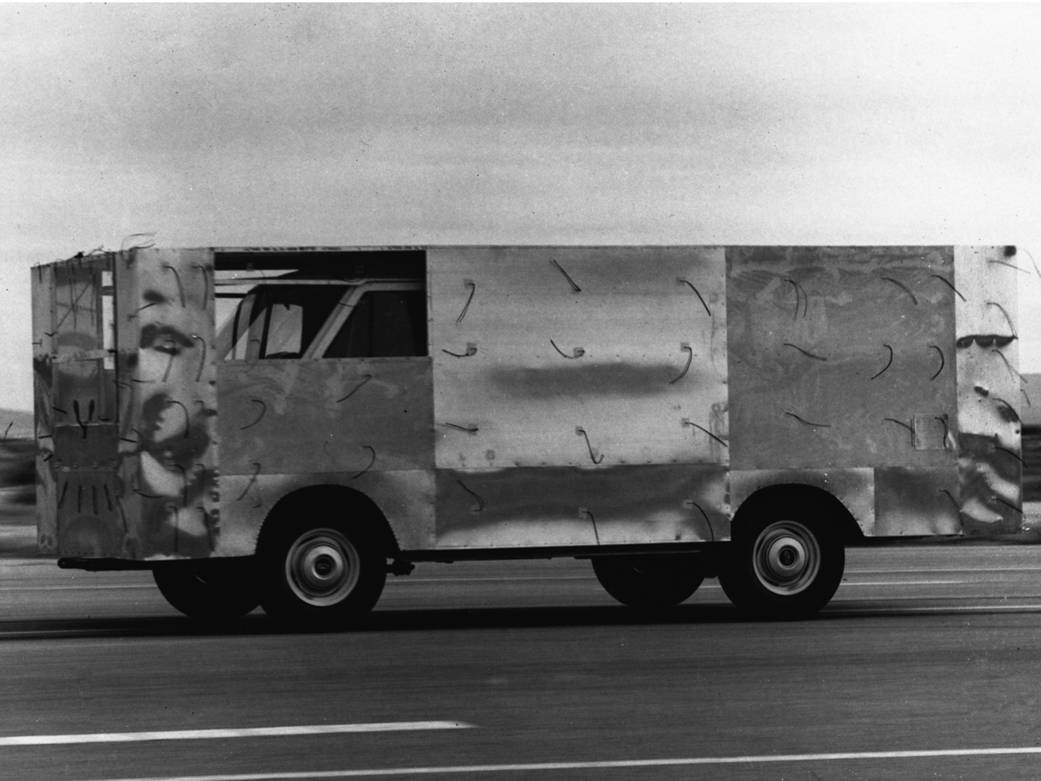 Ford van modified for aerodynamic testing by NASA.