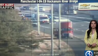 Person struck by vehicle on I-84 west in Manchester; highway closed