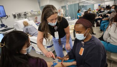 Nurse instructor Siobhan Deasy instructed student nurses at the MGH Institute of Health Professions in Charlestown.