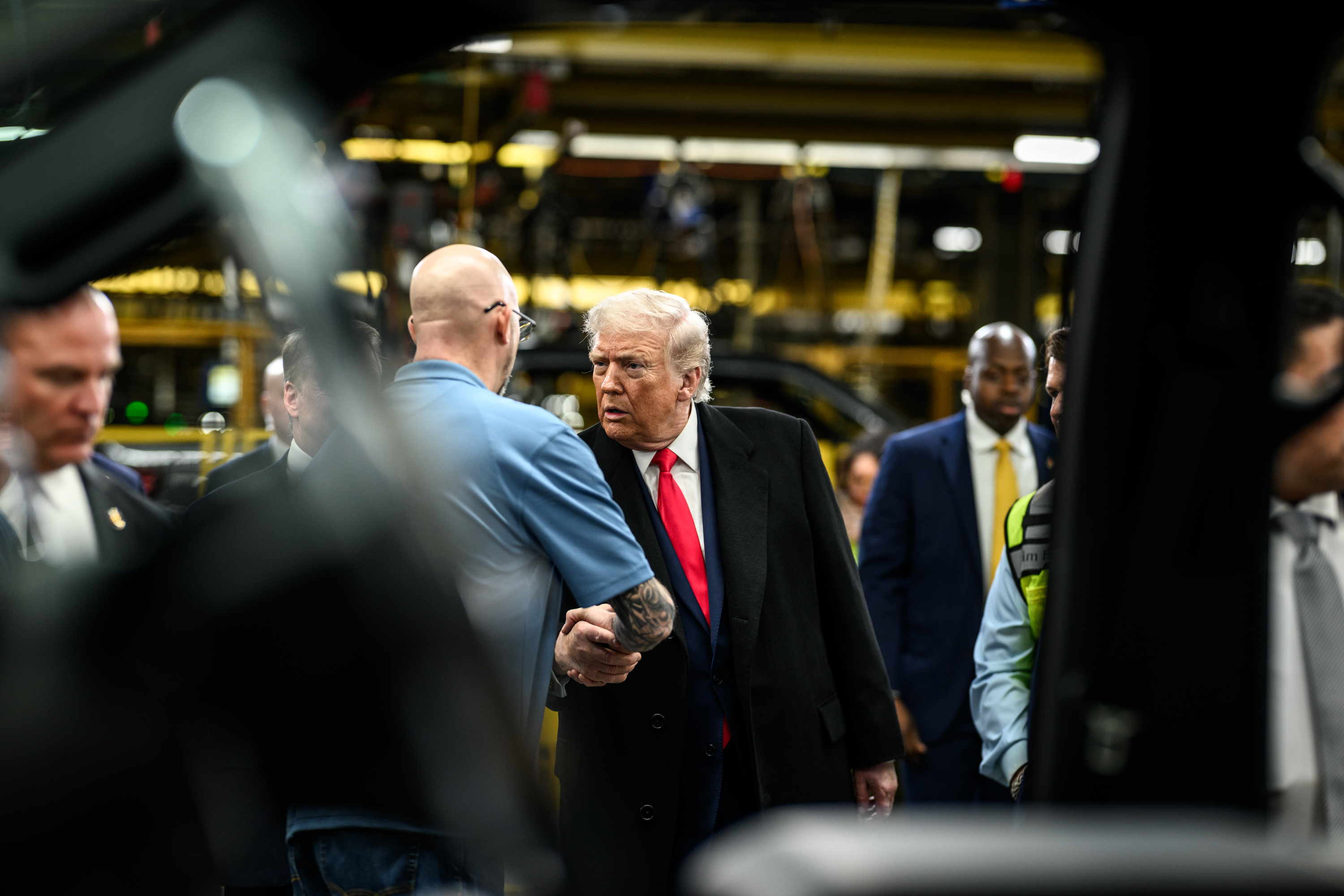President Donald Trump tours the Ford River Rouge Complex in Dearborn, Michigan on Tuesday, January 13, 2026. (Official White House Photo by Daniel Torok)