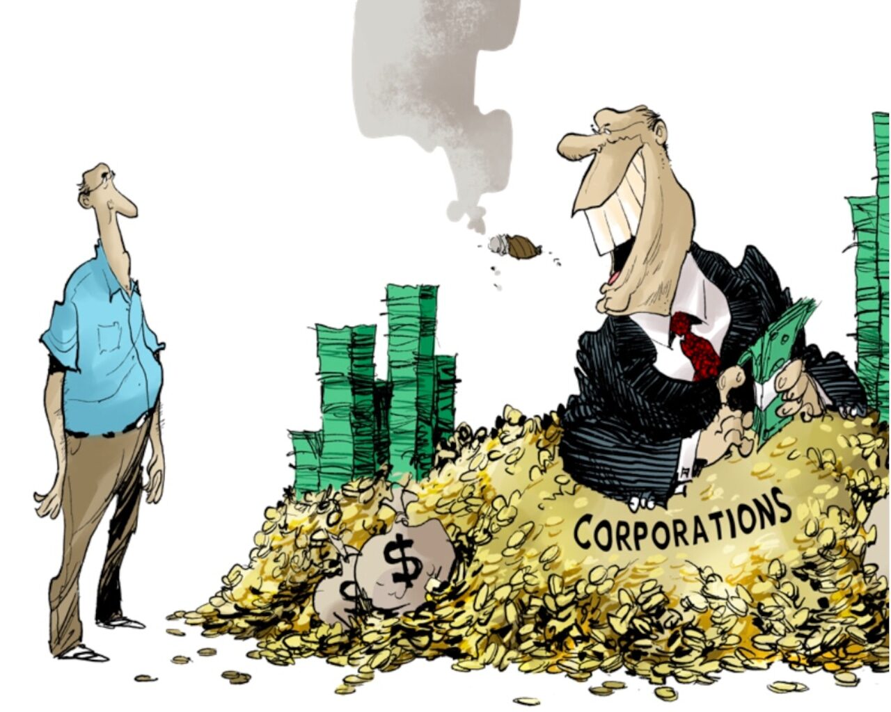 Corporate welfare lives forever, you not so much | Sheneman cartoon