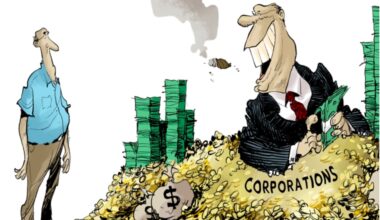 Corporate welfare lives forever, you not so much | Sheneman cartoon