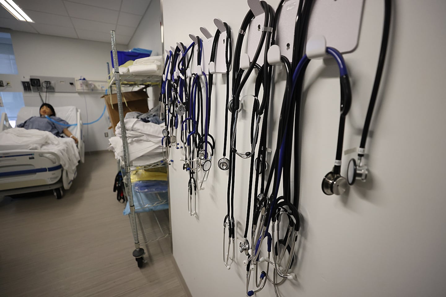Medical equipment at the MGH Institute of Health Professions nursing class. 
