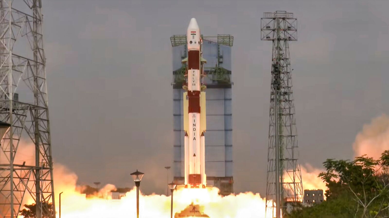 The Indian Space Research Organisation's PSLV-C62 carrying the EOS-N1 lifts off from the Satish Dhawan Space Centre in Sriharikota, Andhra Pradesh.