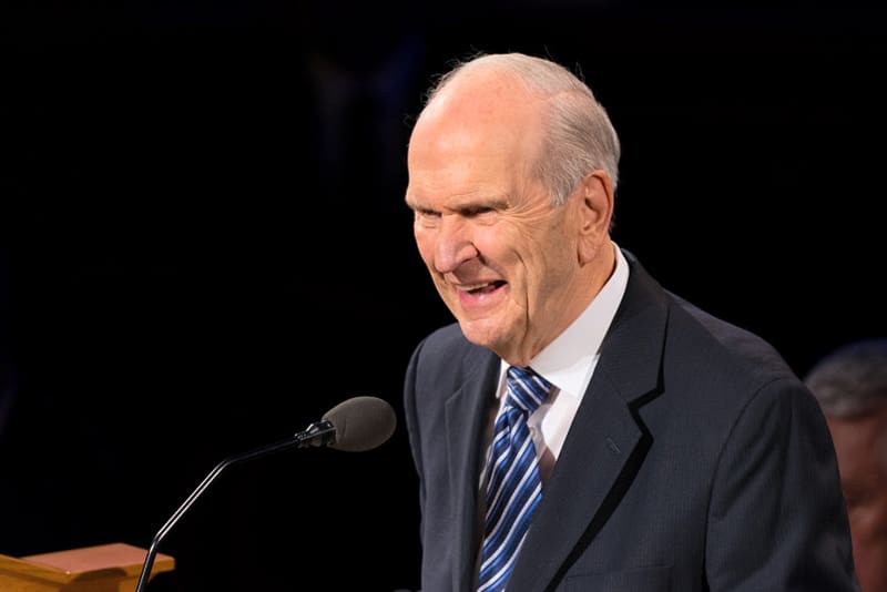 President Russell M. Nelson speaks at the pulpit, representing Church leadership and the faith-centered content followed by Meridian Magazine readers worldwide.